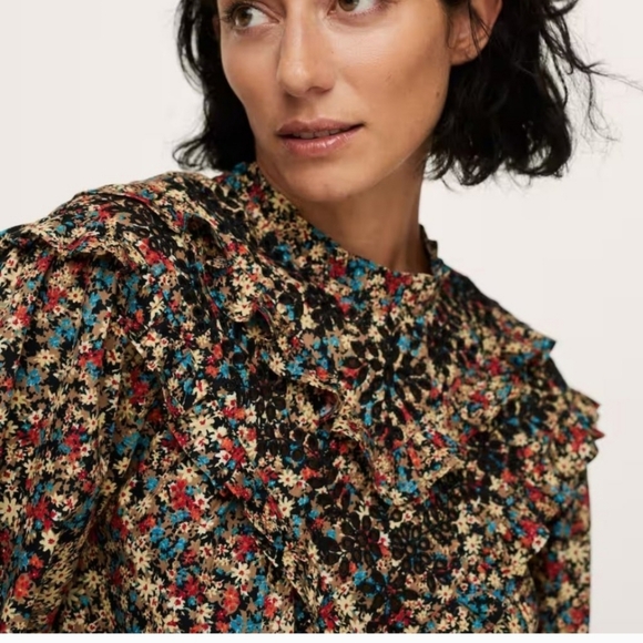 Nwt Mango floral print embroidered dress - Picture 4 of 10